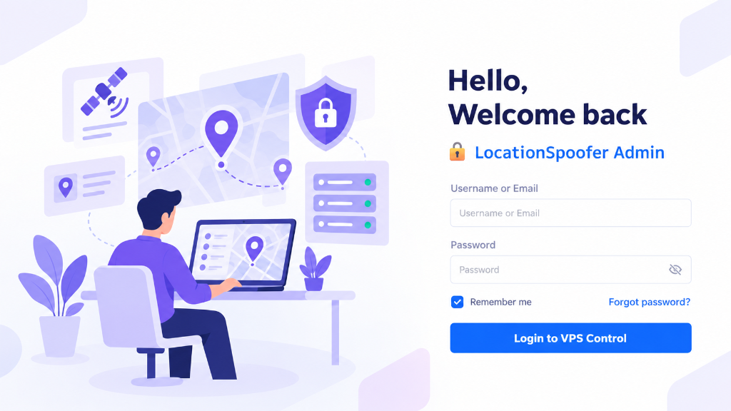 LocationSpoofer Admin Login Illustration